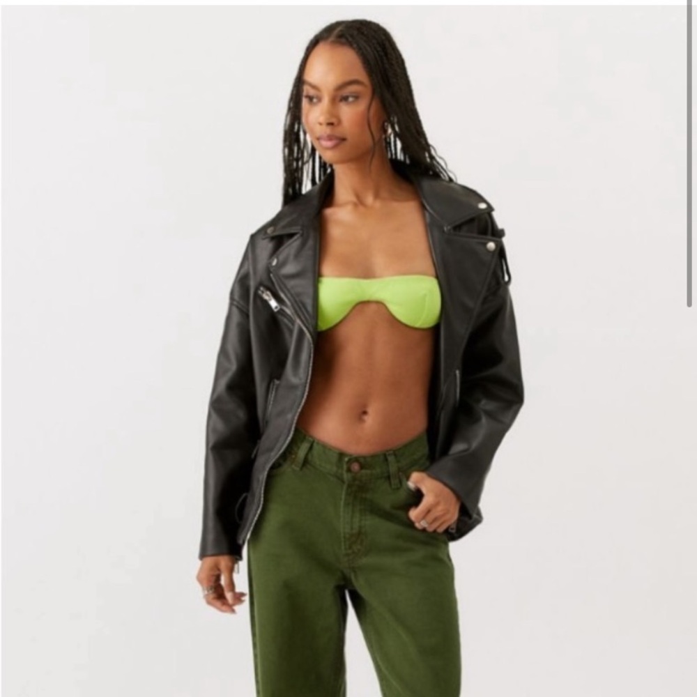 NWT {Urban Outfitters} Out From Under | That Girl Ribbed Bra | Lime/Vert~ Large - Picture 3 of 16